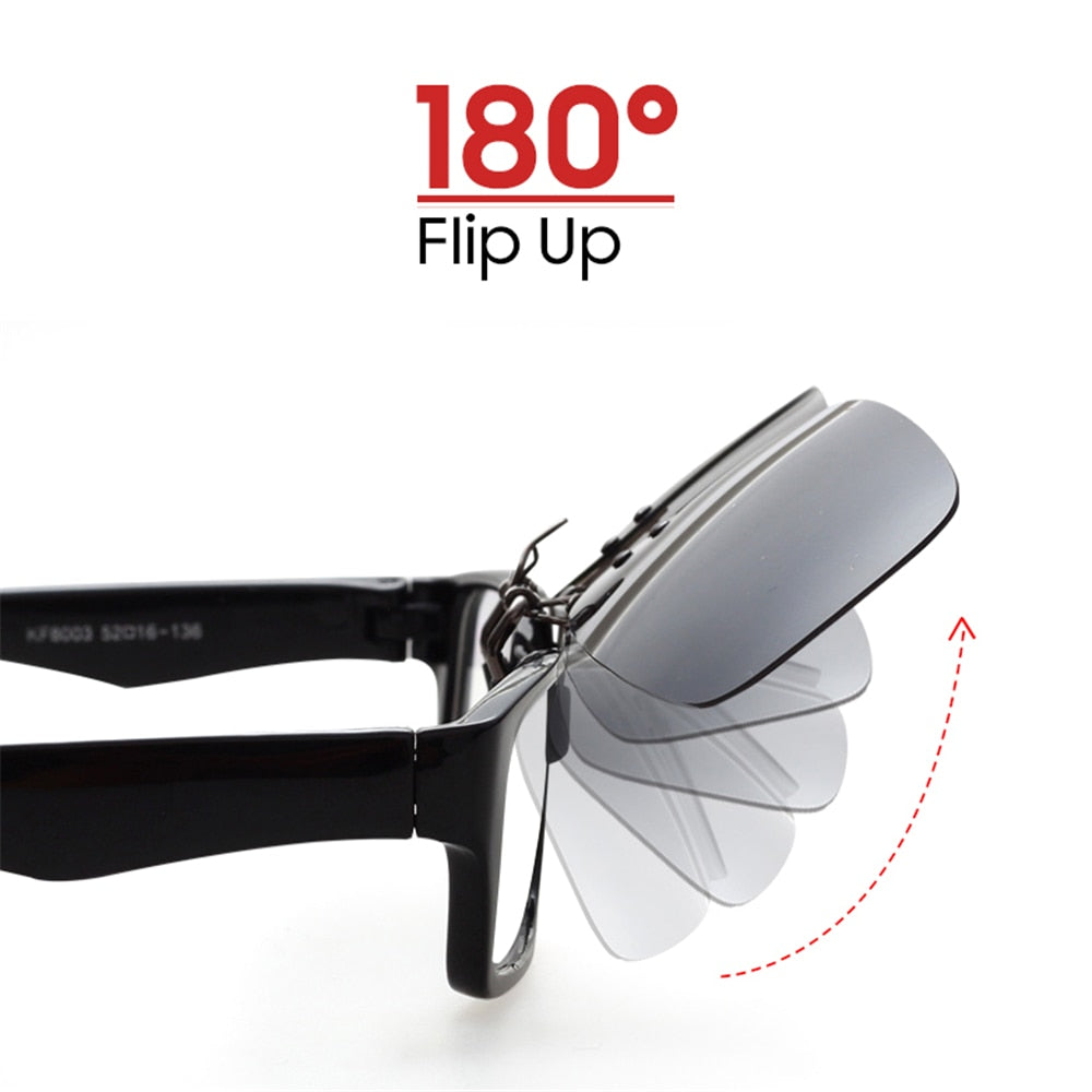 Polarized Flip-up Sun Glasses Lens for Day & Night Driving