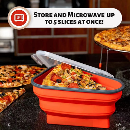 Pizza Pack The Perfect Reusable Pizza Storage Container with 5 Microwavable Serving Trays