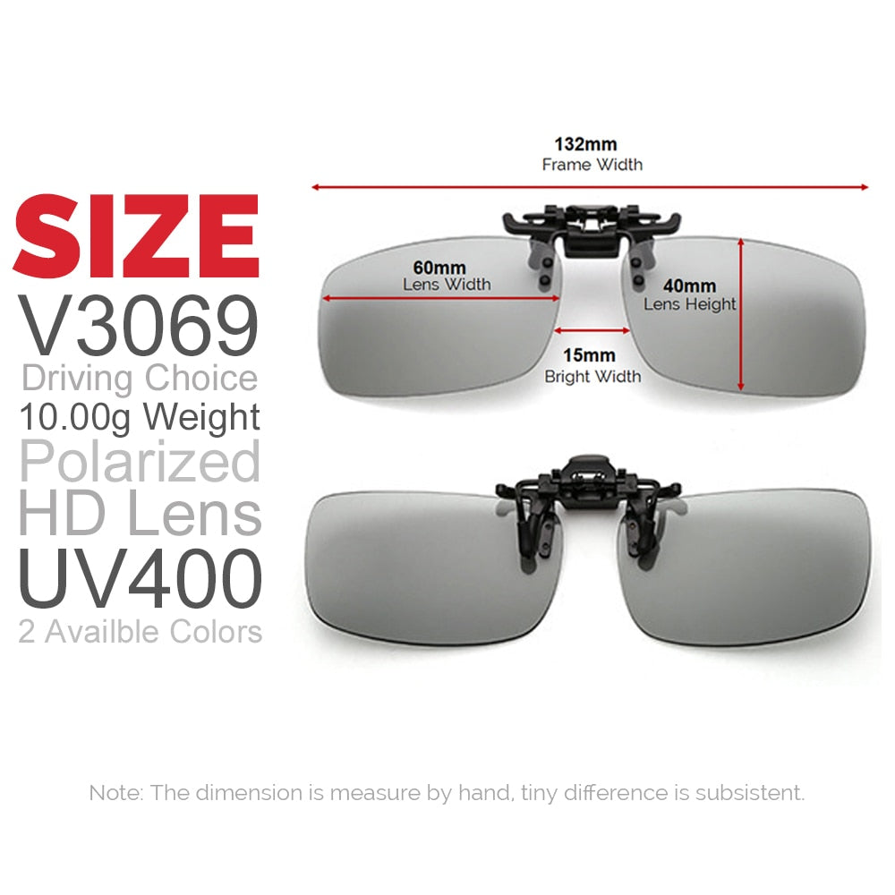 Polarized Flip-up Sun Glasses Lens for Day & Night Driving