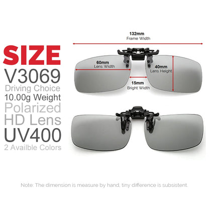 Polarized Flip-up Sun Glasses Lens for Day & Night Driving