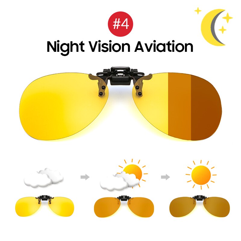 Polarized Flip-up Sun Glasses Lens for Day & Night Driving