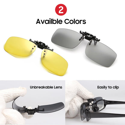 Polarized Flip-up Sun Glasses Lens for Day & Night Driving